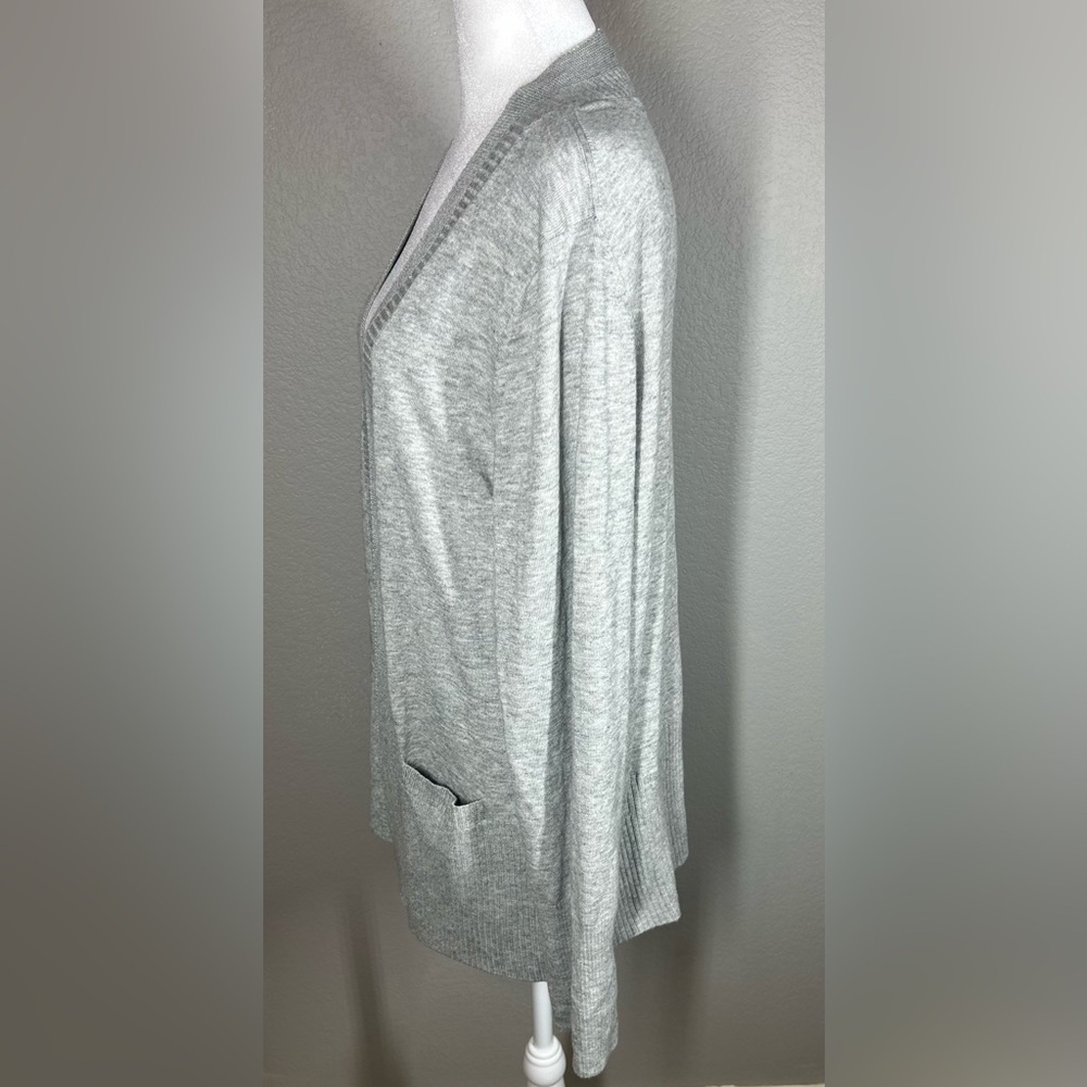 Banana Republic Gray Knit Open Cardigan Sweater Sz XL Eclectic Grandma Grandpa - Picture 6 of 15
